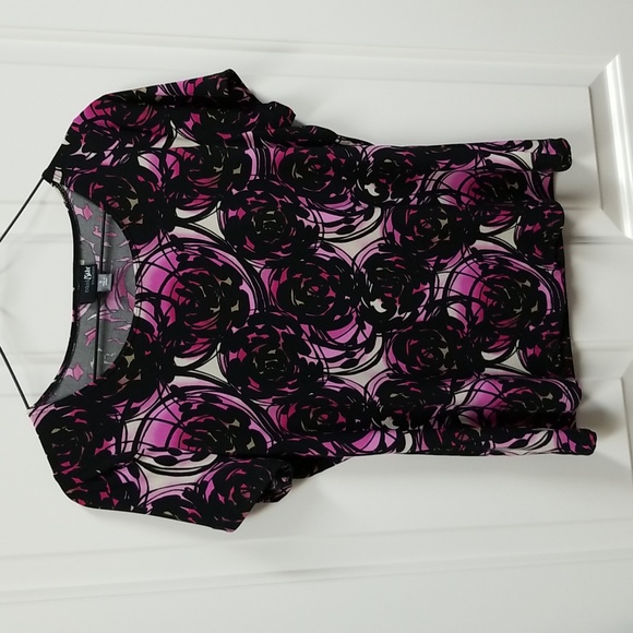 East 5th Essentials black and purple dressy top sz S - Picture 1 of 4